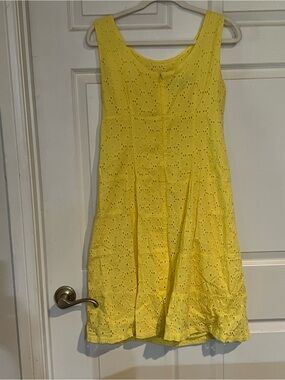 Nine West Sunny Yellow Eyelet A-Line Dress
